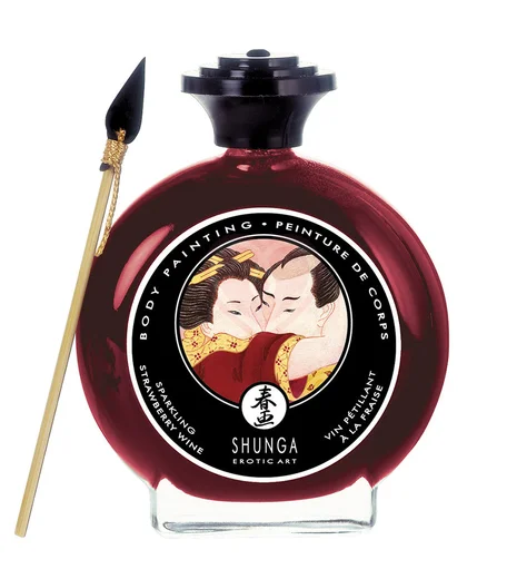 Съедобная краска для тела Shunga Клубника и шампанское 100 мл фото 1