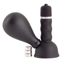 Помпа для сосков с вибрацией ToyFa Black&Red чёрная