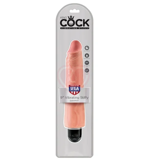 Вибратор King Cock Vibrating Stiffy 23 см телесный фото 3