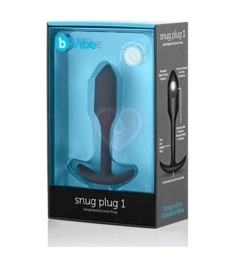 Утяжелённая анальная пробка для ношения b-Vibe Snug Plug 1 мини чёрная фото 2