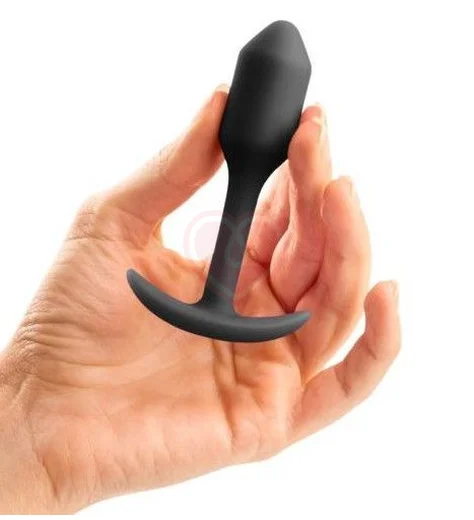 Утяжелённая анальная пробка для ношения b-Vibe Snug Plug 1 мини чёрная фото 5