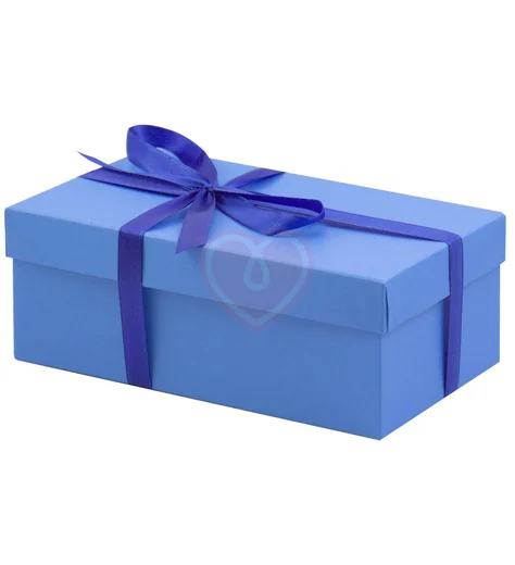 Подарочная коробка 19х12 см голубая фото 1