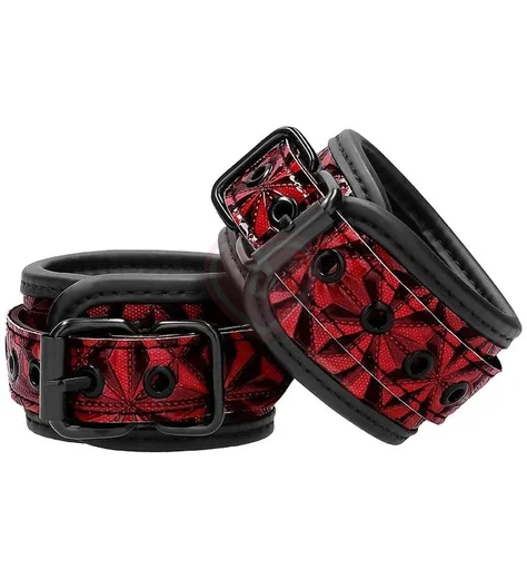 Наручники с чёрно-красным узором Ouch! Luxury Hand Cuffs фото 1