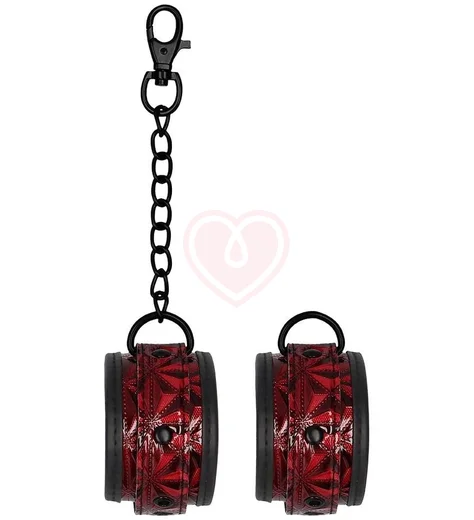Наручники с чёрно-красным узором Ouch! Luxury Hand Cuffs фото 3