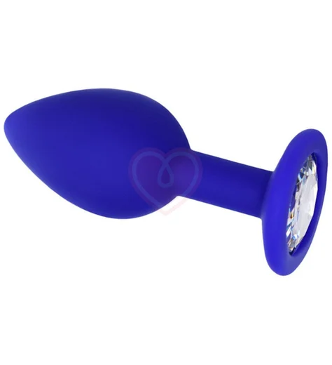 Анальная пробка с кристаллом ToDo Brilliant синяя фото 1