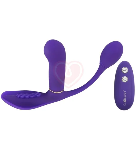 Вибратор для тройной стимуляции с пультом Go Gasm фиолетовый фото 1