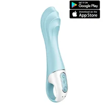 Расширяемый вибратор Satisfyer Air Pump Vibrator 5 с приложением голубой