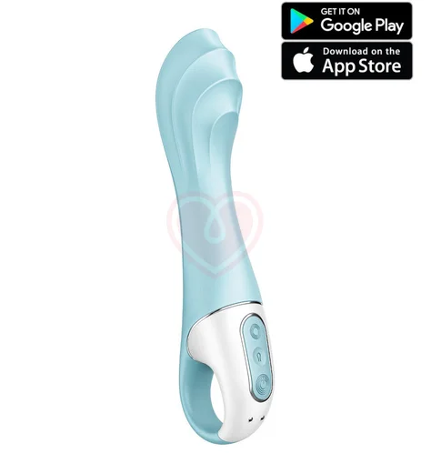 Расширяемый вибратор Satisfyer Air Pump Vibrator 5 с приложением голубой фото 1