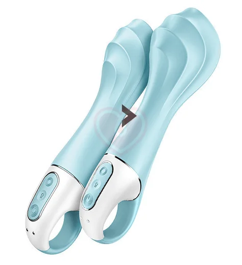 Расширяемый вибратор Satisfyer Air Pump Vibrator 5 с приложением голубой фото 5