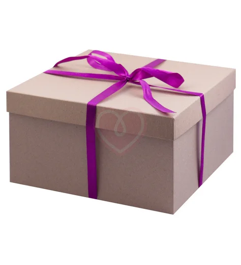Крафтовая подарочная коробка 25х25 см фото 1