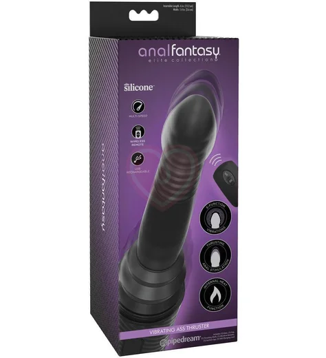 Анальный вибратор-пульсатор с нагревом Vibrating Ass Thruster черный фото 3