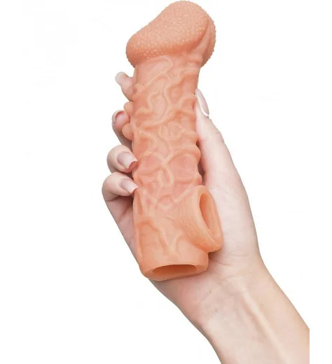 Насадка с бугорками и отверстием для мошонки Kokos Cock Sleeve CS007-L фото 3