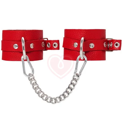Оковы на ноги с люверсами Pecado BDSM красные фото 1
