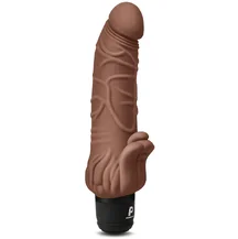 Реалистичный вибратор с клиторальным стимулятором PowerCocks коричневый