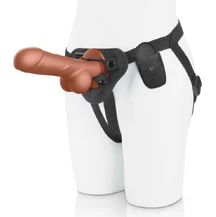 Реалистичный страпон Pegasus с вибрацией и пультом управления 21 см телесный