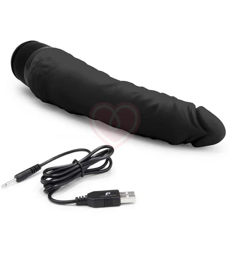 Изогнутый реалистичный вибратор PowerCocks 16 см чёрный фото 4