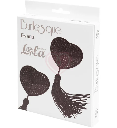Пэстисы Burlesque Evans сердечки с кисточками чёрные фото 2