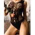 Кружевное боди с вырезами на животе Impulse чёрное фото 5