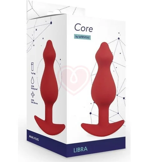 Большая анальная пробка из двух шариков Libra Le Frivole вишнёвого цвета фото 2