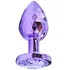 Текстурная алюминиевая анальная пробка Kanikule Large с кристаллом фиолетовая фото 1