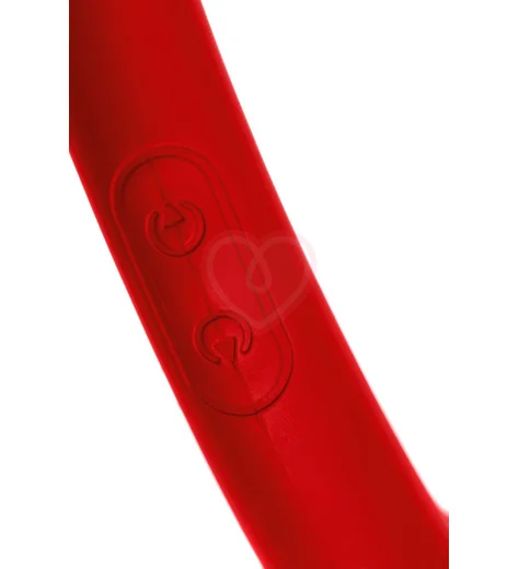 Двусторонний вибратор с анальной цепочкой Black Red by Toyfa красный фото 6