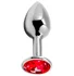 Стальная анальная пробка Alive Mini Metal Butt S с красным кристаллом фото 1