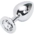 Подарочная большая анальная пробка Jewelry Butt Plug Silver Diamond серебряная с алмазом фото 1