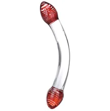 Изогнутый двойного стеклянный фаллос Red Head