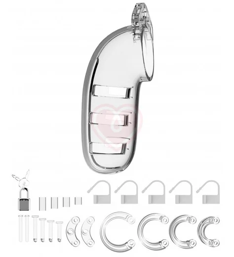 Мужской пояс верности Shots Man Cage Model 06 прозрачный 14 см фото 2