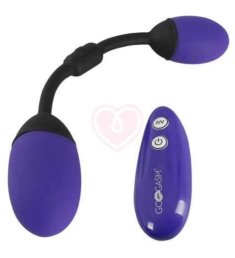 Анальный и вагинальный шарики GoGasm чёрно-фиолетовые фото 1