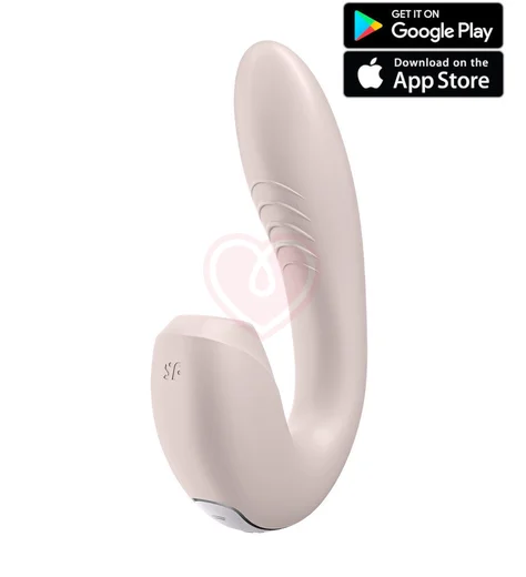 Гибкий вибратор с вакуумным стимулятором и приложением Satisfyer Sunray пыльно-розовый фото 1