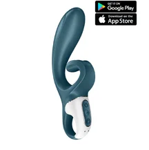 Вибратор с клиторальным стимулятором Satisfyer Hug Me серо-голубой