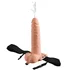 Полый страпон с функцией эякуляции Hollow Squirting Strap-On with Balls Flesh 21 см телесный фото 1