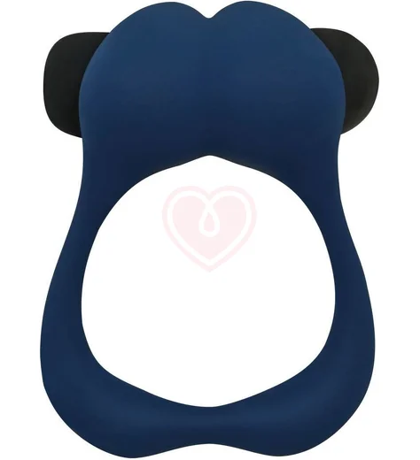 Эрекционное кольцо Adrien Lastic Nutty с вибрацией синее фото 1