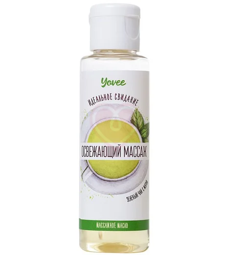 Масло для массажа Yovee Освежающий массаж с ароматом зеленого чая и мяты 50 мл фото 1