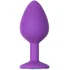 Средняя анальная пробка Emotions Cutie Medium фиолетовая с голубым кристаллом фото 2