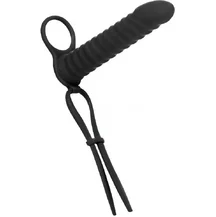 Насадка для двойного проникновения с лассо и вибропулей Pure Passion Rori 16 см чёрная