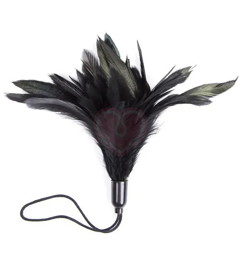 Перышко для ласк из натуральных чёрных перьев фото 1