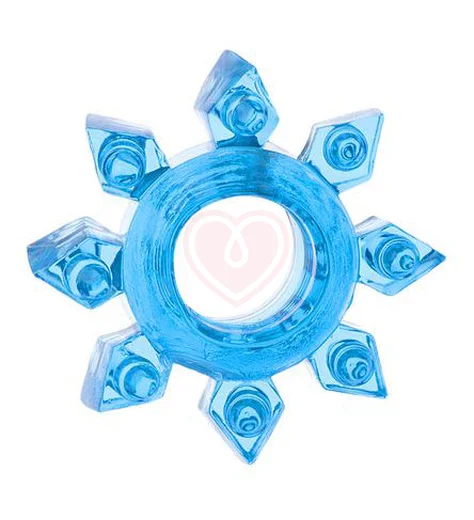Кольцо эрекционное Toyfa Love Ring снежинка синее фото 1