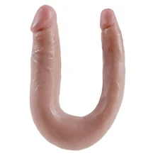 Двухсторонний фаллоимитатор King Cock U-Shaped Double малый телесный