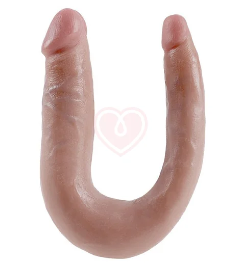 Двухсторонний фаллоимитатор King Cock U-Shaped Double малый телесный фото 1
