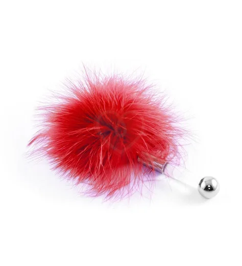 Щекоталка с пушистым мехом и прозрачной ручкой ToyFa Theatre красная фото 1