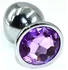 Алюминиевая анальная пробка Large с сиреневым кристаллом фото 1