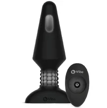 Большая вибропробка с ротацией b-Vibe Rimming Plug XL чёрная