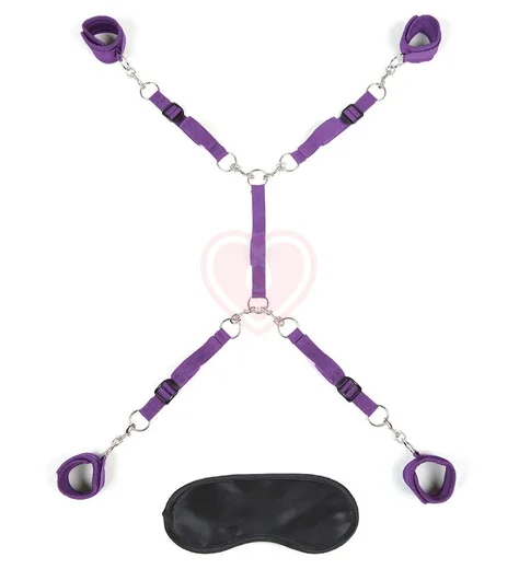 Набор для фиксации на кровати Lux Fetish Bed Spreader фиолетовый фото 1