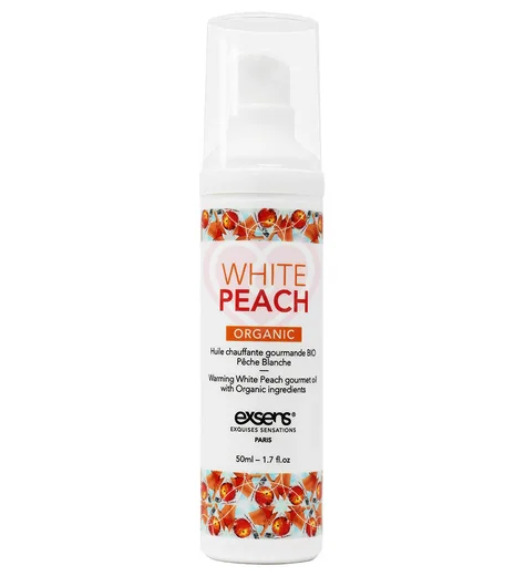 Разогревающий массажный гель Exsens Organic White Peach со вкусом персика 50 мл фото 1