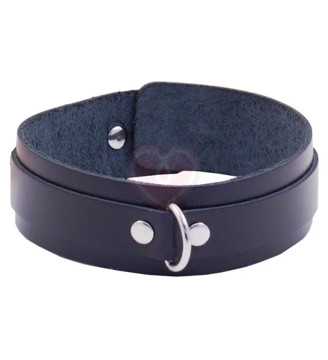 Ошейник Лунный Свет Вайлдкат с колечком чёрный фото 1