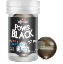 Масляный лубрикант в шариках Hot Ball Power Black с охлаждающе-разогревающим эффектом