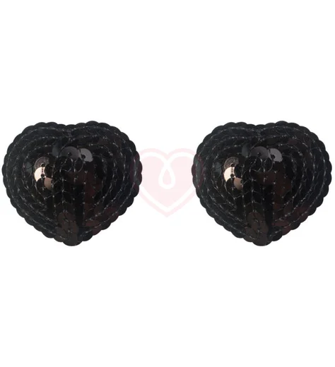 Пэстисы Burlesque Rand сердечки из пайеток чёрные фото 1