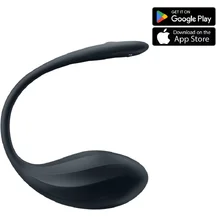 Виброяйцо Satisfyer Ribbed Petal с дистанционным управлением чёрное